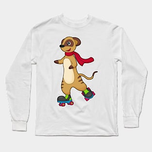 Meerkat as Skater with Roller skates Long Sleeve T-Shirt